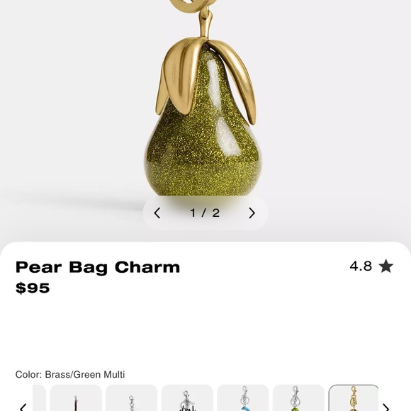 Coach Accessories - Coach Gold and Green Pear Keychain